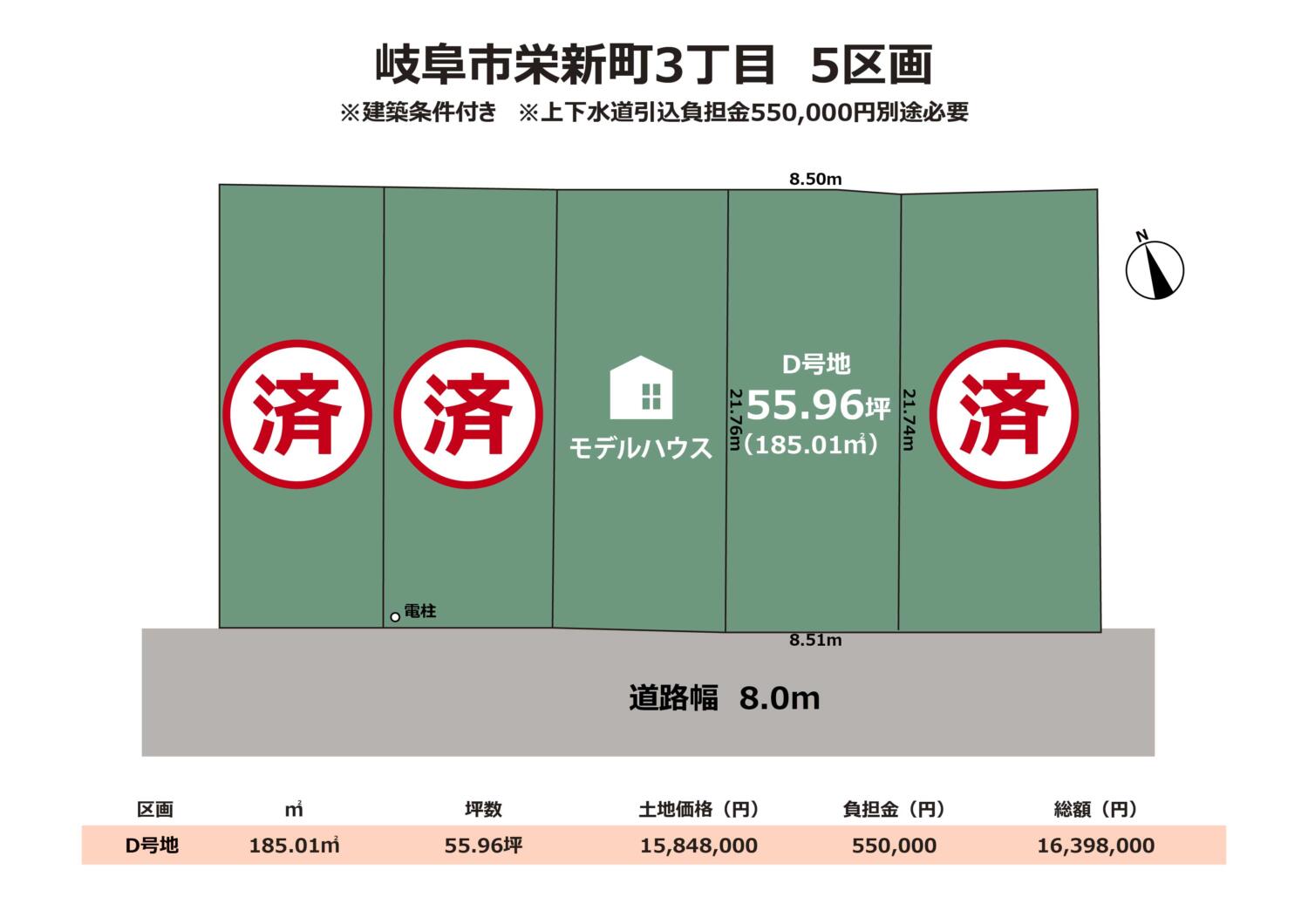 岐阜県岐阜市栄新町三丁目　建築条件付き