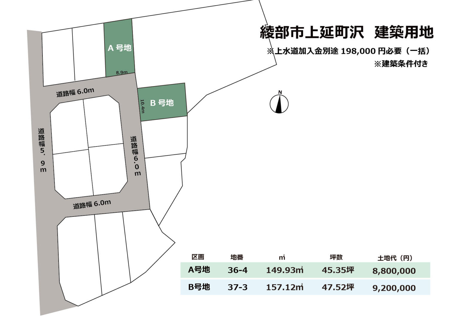 京都府綾部市上延町沢分譲地　建築条件付き