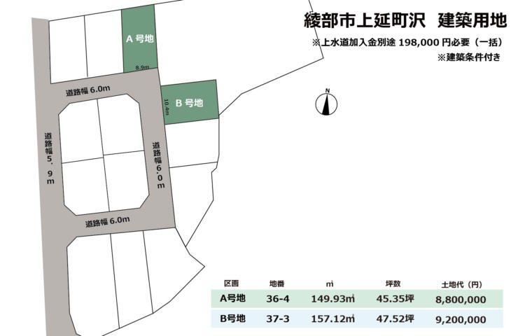 京都府綾部市上延町沢分譲地　建築条件付き