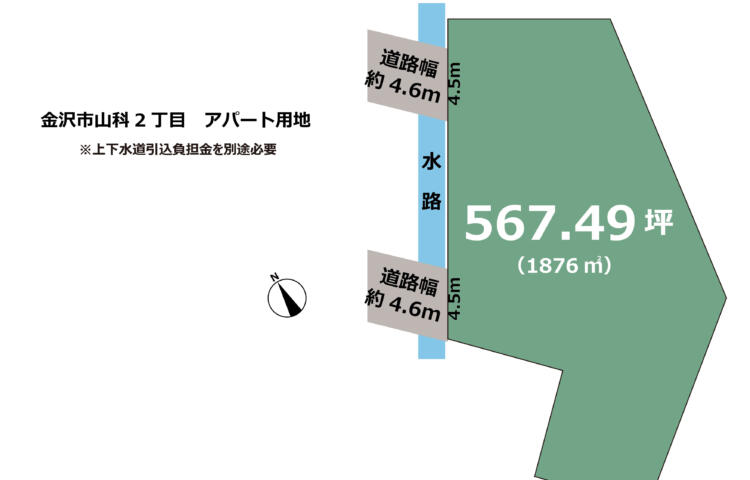 石川県金沢市山科2丁目　アパート用地