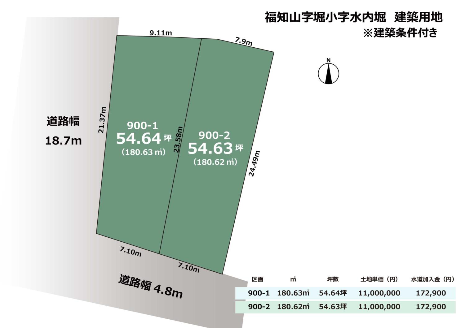 京都府福知山市字堀（水内）　建築条件付き