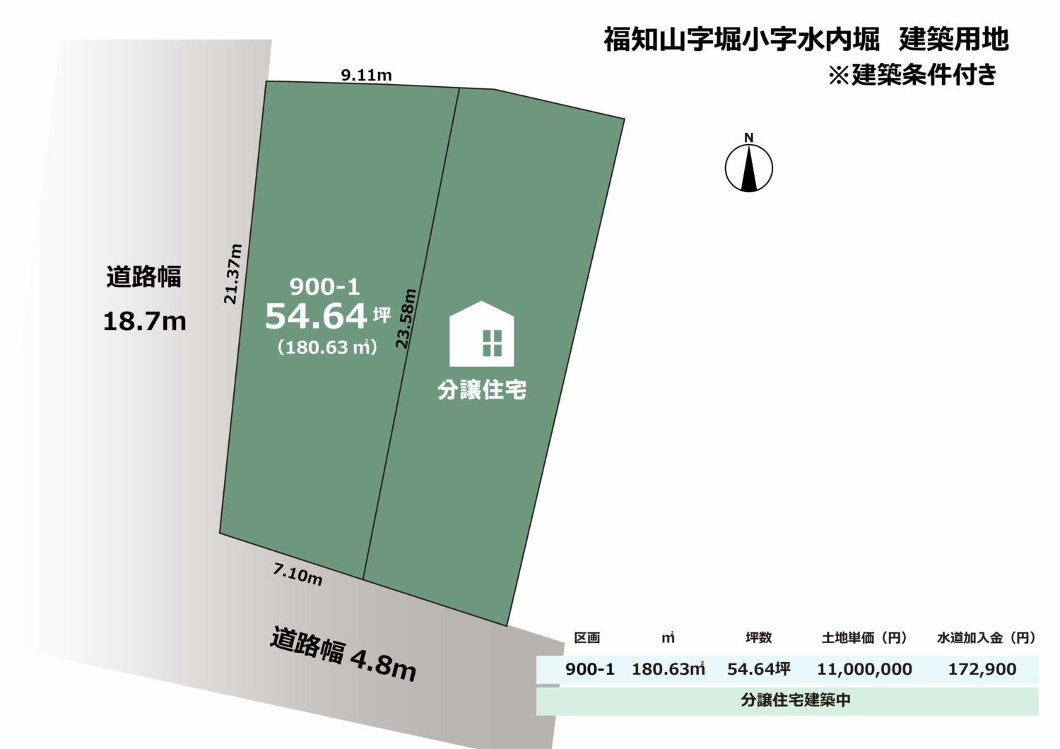 京都府福知山市字堀（水内）　建築条件付き