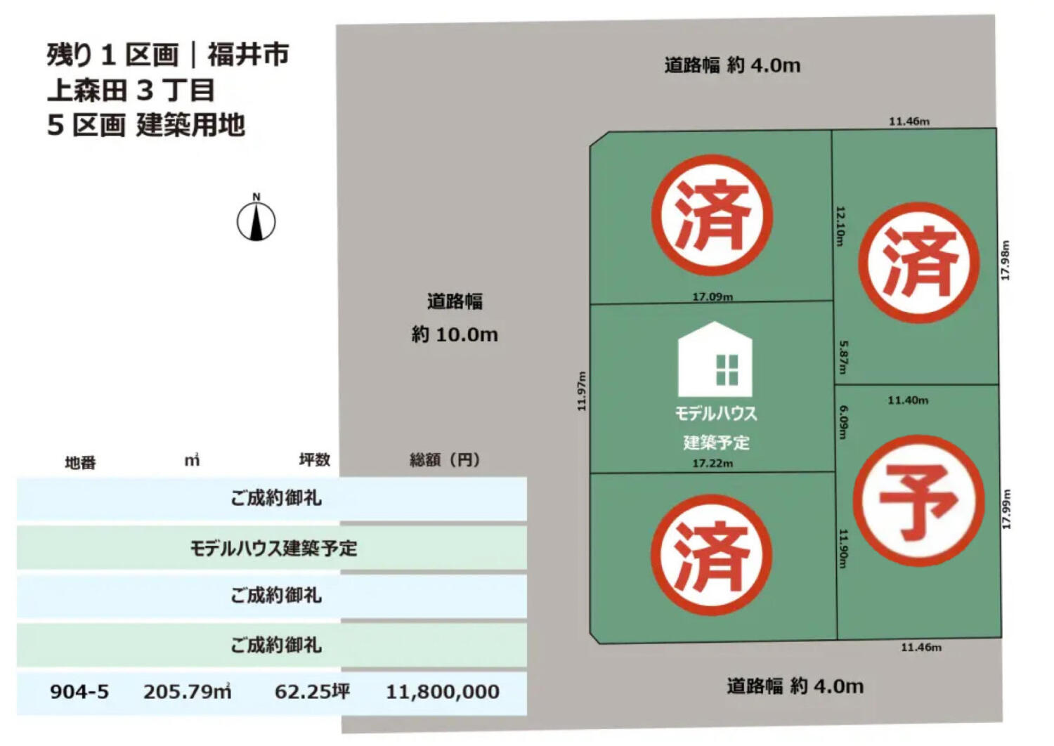 残り1区画｜福井市上森田3丁目5区画　土地