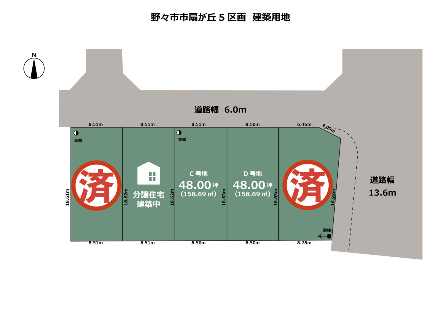 野々市市扇が丘5区画　土地