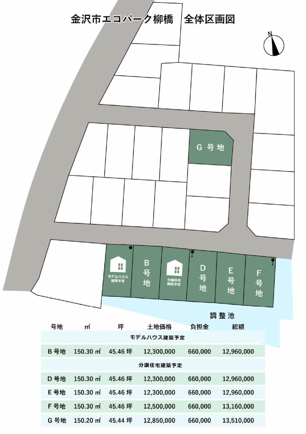金沢市柳橋町乙7区画　建築条件付き