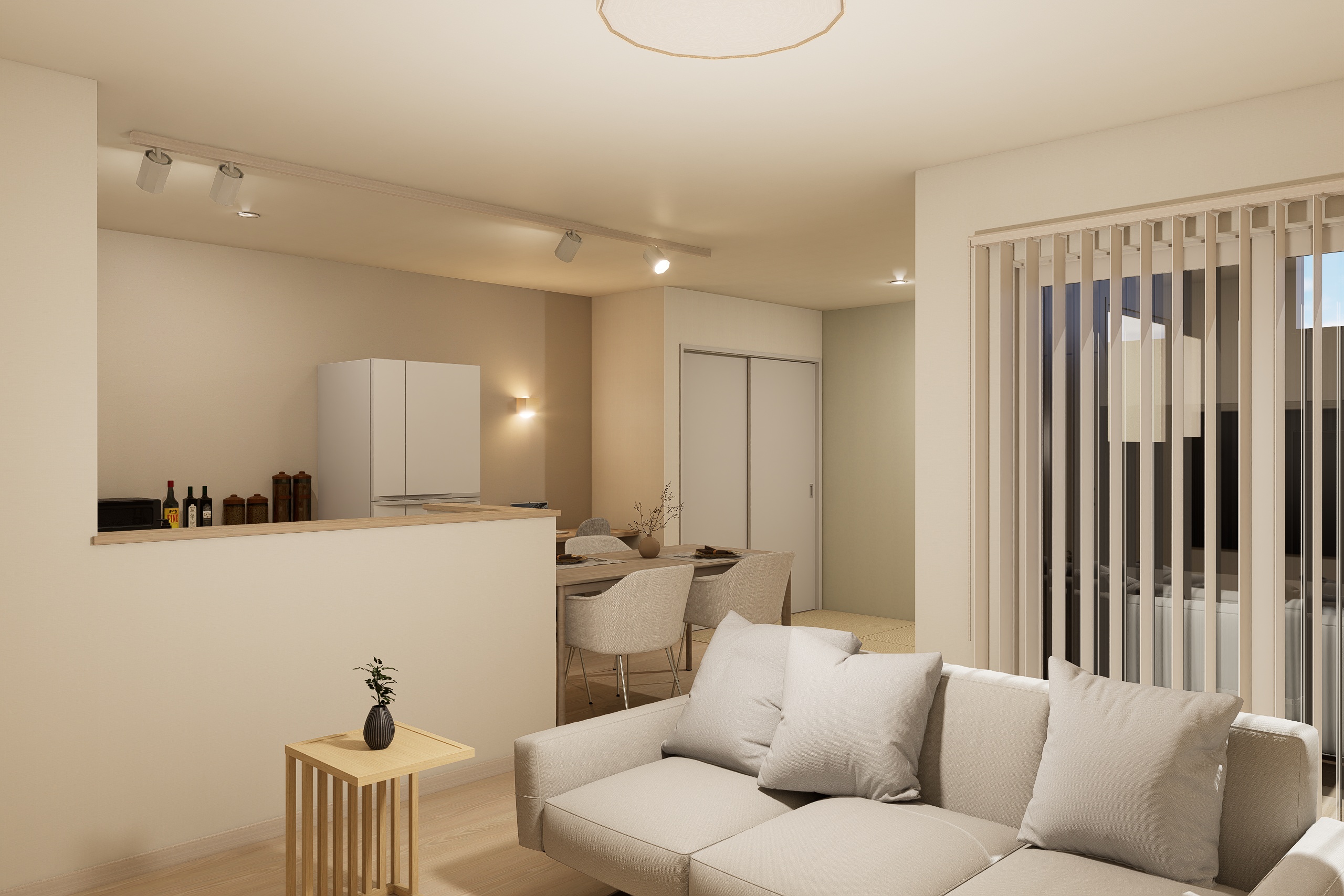 3部屋からのぞけるプライベートテラス